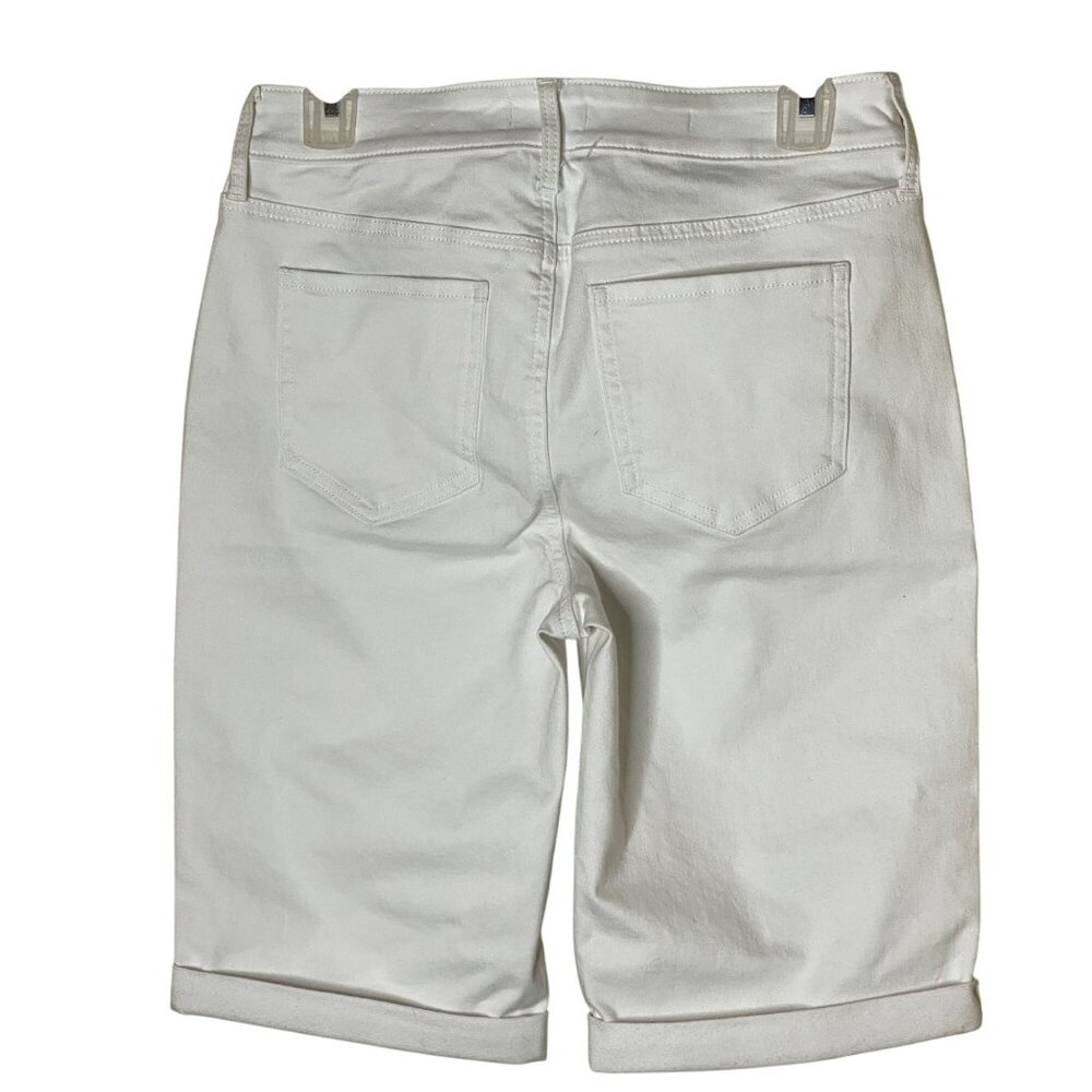 NYDJ Briella Bermuda Shorts White Size 4 Lift Tuck 11” Inseam NWT - Picture 2 of 8